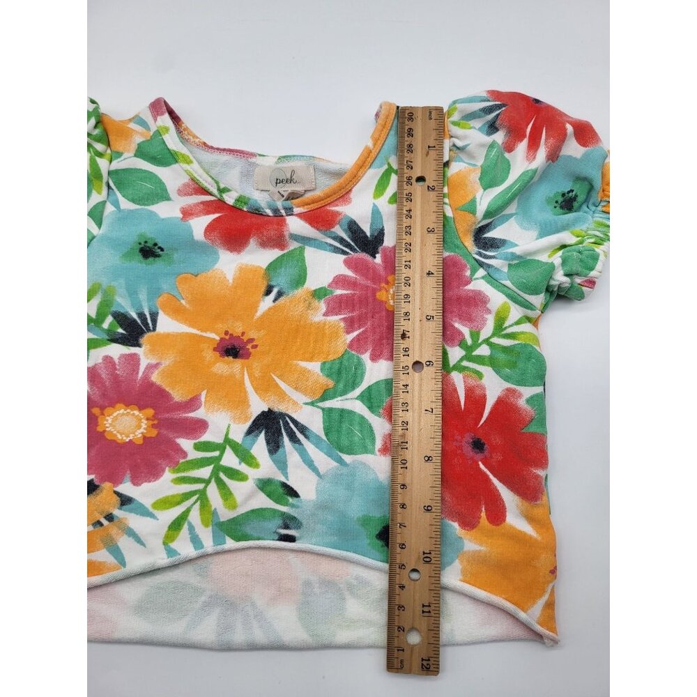 PEEK Baby Girl 2 PC Outfit Cropped Top and Pants Colorful Floral Print 12-18M - Picture 5 of 8
